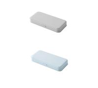 Werwing 2 Pack Large Capacity Plastic Pencil Case with Snap-Tight Lid - Multi-Functional Stationery Organizer for School, Office & Makeup（Blue,Grey）