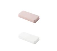 Werwing 2 Pack Large Capacity Plastic Pencil Case with Snap-Tight Lid - Multi-Functional Stationery Organizer for School, Office & Makeup（White,Pink）
