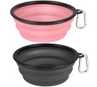 Werwing 2-Pack Large Collapsible Dog Bowls - 34oz Foldable Pet Travel Bowls with Clasp for Dogs, Cats | Portable, Dishwasher-Safe & BPA-Free