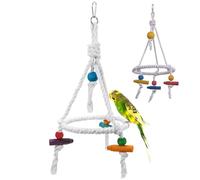 Werwing 2 PCS Bird Toys - Cotton Swing with Chew Toy for Parakeets, Parrots & Small Birds - Safe, Fun & Development - Boosting