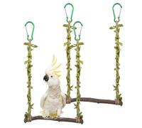 Werwing 2 Pcs Bird Toys - Rope Swing and Perch Stand - Ideal for Parakeets, Parrots & Small Birds - Fun, Safe & Health - Promoting