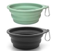 Werwing 2 Pcs Silicone Collapsible Dog Bowl | BPA-Free Travel-Ready Pet Feeder | Foldable, Leak-Proof Dual Food & Water Dish for Hiking, Camping & Daily Adventures