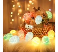 Werwing 20 LED Rainbow Cracked Egg String Lights - 3 Meters Battery Operated Decorative Lights, Indoor Outdoor Fairy Lights for Easter, Halloween, Spring Party & Birthday Celebrations
