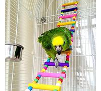 Werwing Bird Toys - Natural Wood Ladder - Ideal for Parakeets, Parrots & Small Birds - Promote Exercise and Fun