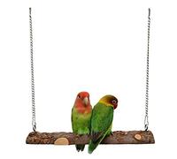 Werwing Bird Toys - Natural Wooden Swing Set for Parakeets, Parrots & Small Birds - Safe, Fun & Health - Promoting