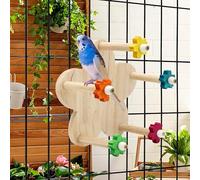 Werwing Bird Toys - Rotating Wooden Ferris Wheel Perch - Ideal for Parakeets, Parrots & Small to Medium Birds - Fun, Safe & Functional