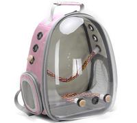 Werwing Bird Travel Cage Carrier Backpack - Clear Space Capsule Design with Metal Tray & Perch | Hands-Free, Lightweight Carrier for Parakeets, Cockatiels, Parrots & Small Birds