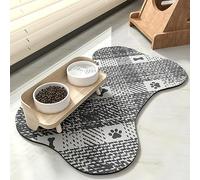 Werwing Bone-Shaped Pet Feeding Mat - Absorbent Dog Bowl Mat for Sloppy Drinkers, Waterproof Non-Slip Dog Placemat, Quick-Dry 12"x19" Floor Protector