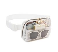 Werwing Clear Fanny Pack for Women - Stadium Approved Water-Resistant Belt Bag with Adjustable Strap, Crossbody Waist Pack for Concerts, Running & Travel, Cute Transparent Purse (White)