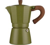 Werwing Coffee Pot, Moka Express Italia Collection,Espresso Maker for Gas or Electric Ceramic Stovetop Camping Manual Cuban Coffee Percolator for Cappuccino or Latte (Green)