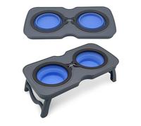 Werwing Collapsible Dog Bowls 2-in-1 Elevated Feeder with Stand | Portable, Foldable Travel Bowls for Small to Large Dogs & Cats | Non-Slip, Easy-Clean Design for Indoor & Outdoor Use