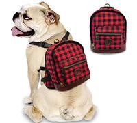 Werwing Dog Backpack for Small Dogs - Cute Harness with Built-In Poop Bag Dispenser, PU Leather Design | Wearable Puppy Carrier for Hiking, Training and Daily Adventures