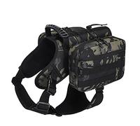 Werwing Dog Backpack Harness for Large Dogs - Waterproof Hiking Backpack with Detachable Side Pockets, Adjustable Y-Design Saddle Bag for Training, Travel & Outdoor Adventures