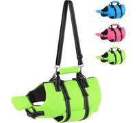 Werwing Dog Life Jacket - High Buoyancy Adjustable Reflective Dog Life Vest with Back Zipper for Small Medium Dogs Swimming Boating