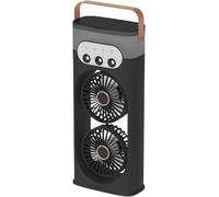 Werwing Dual Head Mist Cooling Fan - 12H Ultra-Quiet, 400mL & 180° Rotation & Sleep Mode for Indoor/Outdoor Use (Black)