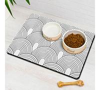 Werwing Eco-Friendly Pet Feeding Mat - 12"x20" Absorbent Dog Bowl Mat for Floors, Waterproof Quick-Dry Non-Slip Cat/Dog Placemat
