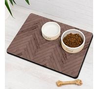 Werwing Eco-Friendly Pet Feeding Mat - 20" x 12" Absorbent Waterproof Quick-Dry Dog Food Mat for Floors with Non-Slip Backing, Stylish Cat/Dog Accessories