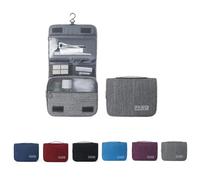 Werwing Hanging Travel Toiletry Bag Foldable Wet Dry Separation Cosmetic Organizer Portable Hook Washbag - Grey
