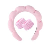 Werwing Non-Slip Terry Cloth Spa Headband for Washing Face, Makeup, Skincare - Padded Hair Band Women Girls, Pink