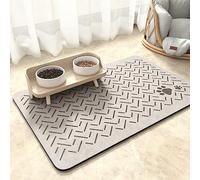 Werwing Pet Feeding Mat - 19"x12" No-Stain Quick-Dry Dog Bowl Mat, Waterproof Non-Slip Placemat for Messy Drinkers, Durable Rubber Backing Floor Protector