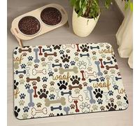 Werwing Pet Feeding Mat - 20"x12" Waterproof Dog Placemat for Food and Water, Super Absorbent and Stylish Dog Food Mat for Floor