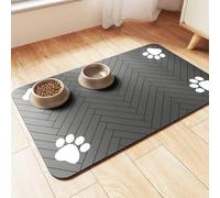 Werwing Pet Feeding Mat for Dogs & Cats - 12"x20" Absorbent Waterproof Dog Food Bowl Mat with Non-Slip Backing, Quick-Dry Pet Placemat for Food & Water Bowls