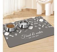 Werwing Pet Feeding Mat for Dogs & Cats - Absorbent Waterproof Non-Slip Quick-Dry Dog Food Mat with Stylish Design, 20" x 12" Large Floor Protector