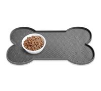 Werwing Pet Feeding Mat with Raised Edges - 19.4"x9.8" Thickened Silicone Dog Bowl Mat, Non-Slip Cat Feeder Pad for Small/Medium Pets, Anti-Spill Tray for Food Water and Treats