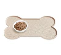 Werwing Pet Feeding Mat with Raised Edges - 19.4"x9.8" Thickened Silicone Dog Bowl Mat, Non-Slip Cat Feeder Pad for Small/Medium Pets, Anti-Spill Tray for Food Water and Treats