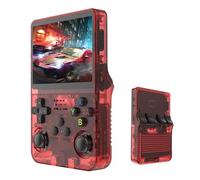 Werwing R36S Retro Game Console, 3.5 Inch IPS Screen, 64GB TF Card with 10,000+ Preloaded Games, Linux OS Handheld Gaming Device(Red)