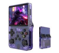 Werwing R36S Retro Game Console, 3.5 Inch IPS Screen, 64GB TF Card with 10,000+ Preloaded Games, Linux OS Handheld Gaming Device(Purple)