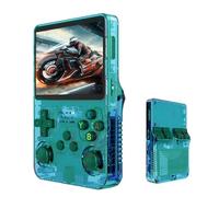 Werwing R36S Retro Game Console, 3.5 Inch IPS Screen, 64GB TF Card with 10,000+ Preloaded Games, Linux OS Handheld Gaming Device(Green)
