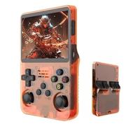 Werwing R36S Retro Game Console, 3.5 Inch IPS Screen, 64GB TF Card with 10,000+ Preloaded Games, Linux OS Handheld Gaming Device(Orange)