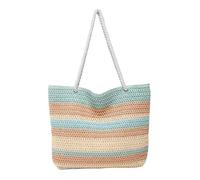 Werwing Rainbow Stripe Straw Beach Bag for Women - Large Woven Boho Tote with Colorful Design, Fashionable Summer Shoulder Bag for Pool, Market & Vacation Essentials