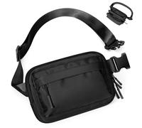 Werwing Waterproof Fanny Packs for Women - Fashion Crossbody Belt Bag with 4 Zipper Pockets, Adjustable Strap for Running, Yoga, Hiking & Travel, Compact & Cute Waist Pack (Black)