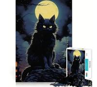 Werwolf Cat at Full Moon Jigsaw Puzzles for Adults 1000 Think Boost Game Precise Interlock Structure Easy to Learn Family Enjoyment (50x75cm)