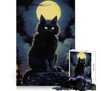 Werwolf Cat at Full Moon Jigsaw Puzzles for Teenagers 1000 Focus Ability Relaxed Leisure Interlock Well Best Gift (50x75cm)