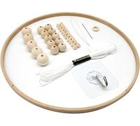 Weryffe DIY Wooden Mobile Frame Kit - Natural Wood Mobile Hanger with Wind Chimes & Bells - Room Decor Gift for Children (41Pcs)