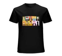 WES Anderson Characters Movies Film T-Shirt Man's Fashion Black Unisex Tees L