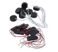Wesafrae 10PCS ON/OFF Switch 2 x 3V CR2032 Cell Button Battery Holder For LED & 8Pcs Black Wire Lead 2X3V CR2032 Coin Cell Button Battery Holder Case
