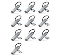 Wesafrae 10X 2 in 1 USB C Network Card with PD 60W Fast Charging Port 1000Mbps Type C to Ethernet RJ45 Lan Gigabit Adapter for PC