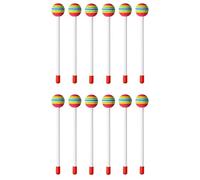 Wesafrae 12 Pcs Lollipop Drum Mallet Sticks Round Rainbow Hammer Percussion Sticks Drumsticks for Kids Child Mallet Musical Toy