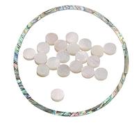 Wesafrae 20 Pcs White Mother Of Pearl Shell Dot 6mm & 12Pcs Rosette Shell Inlay Curved Strips Guitar Sound Hole Inlay 4mm Width