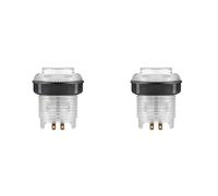 Wesafrae 2PCS Illuminated Led Push Button 28mm Nut with 4Pin Light Cable for Zero Delay Board Game Machine Parts White