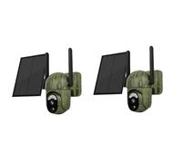 Wesafrae 2X 4MP 4G Solar Security Camera Wireless Outdoor WiFi Human/Animal Detection 2-Way Talk IP66 Wildlife Camera(A)