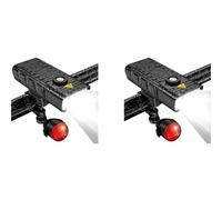 Wesafrae 2X 7000 Lumen Powerful Bike Lights Front and Back,5 LED Super Bright USB Rechargeable Waterproof Bicycle Headlight
