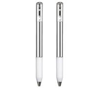 Wesafrae 2X Geometric Metal Crinkle Pen Fidget, Stress Relief Metal Shape Shifting Switchpen, 0.5mm Retractable Gel Pen, Silver