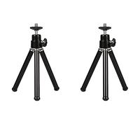 Wesafrae 2X Mini Portable Tripod Adjustable Mini Tripod Aluminum Alloy for Camera Projector Black