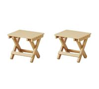 Wesafrae 2X Small Folding Stool Portable Wooden Stool Chair Lightweights Fold-Up Step Stool Folding Foot Rest 28x26x22cm