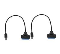 Wesafrae 2X USB 3.0 to 2.5 Inch Hard Drive Adapter Cable SDD to USB 3.0 Converter-Black